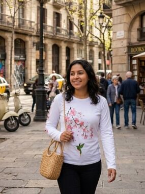 ONNO wildlife Federation Women's Long Sleeve Medium Hummingbird Shirt